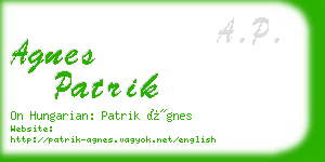 agnes patrik business card